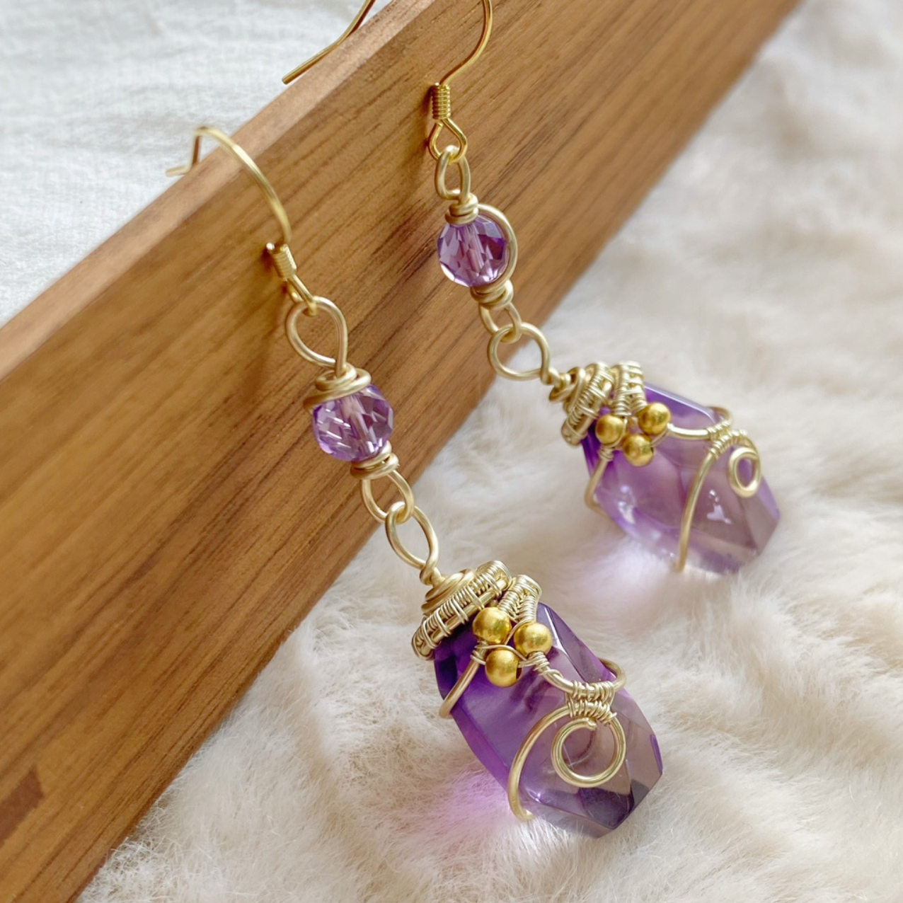 Amethyst Earrings - Perfect Blend of Wisdom and Serenity