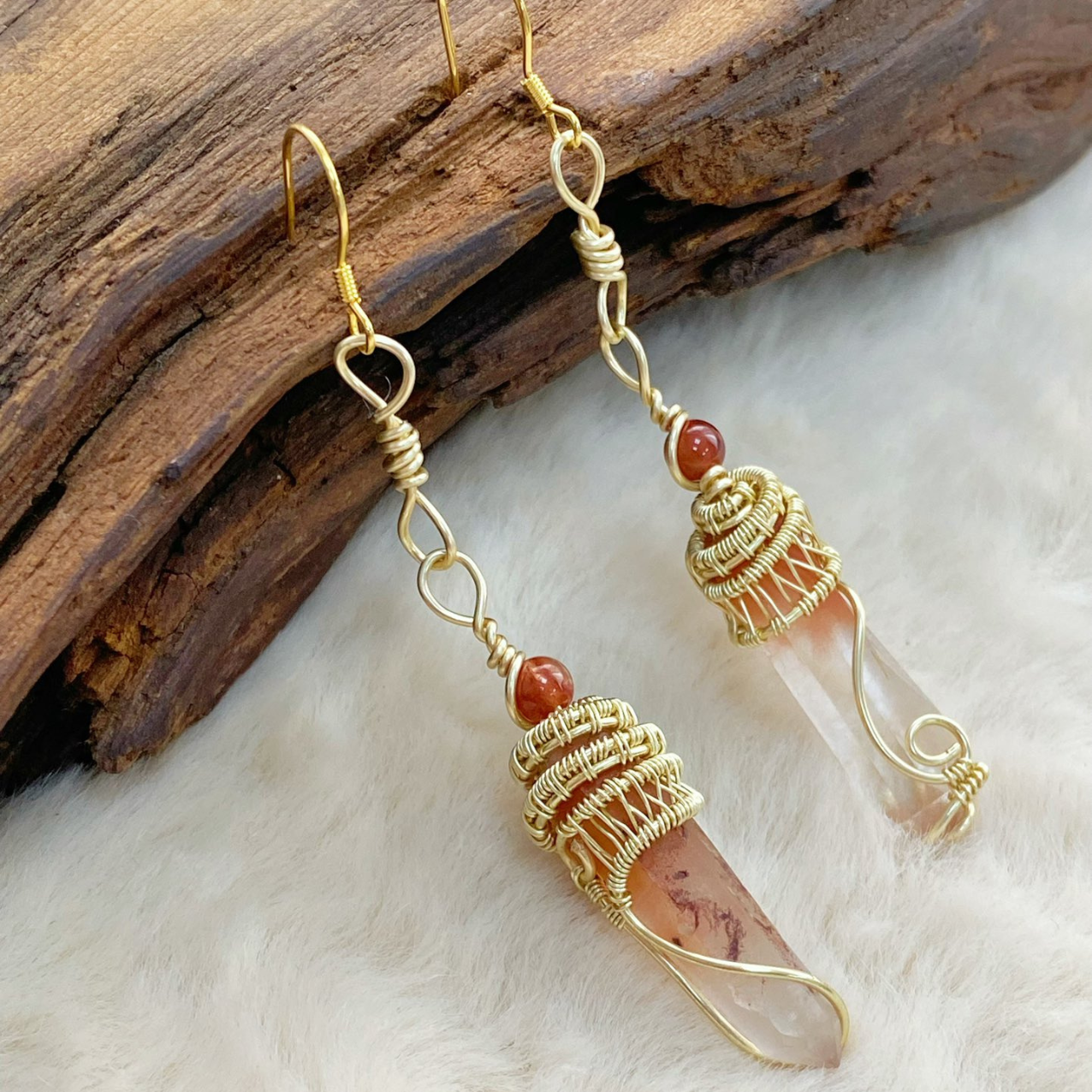 Red Rutilated Quartz Earrings - A Touch of Vitality and Passion