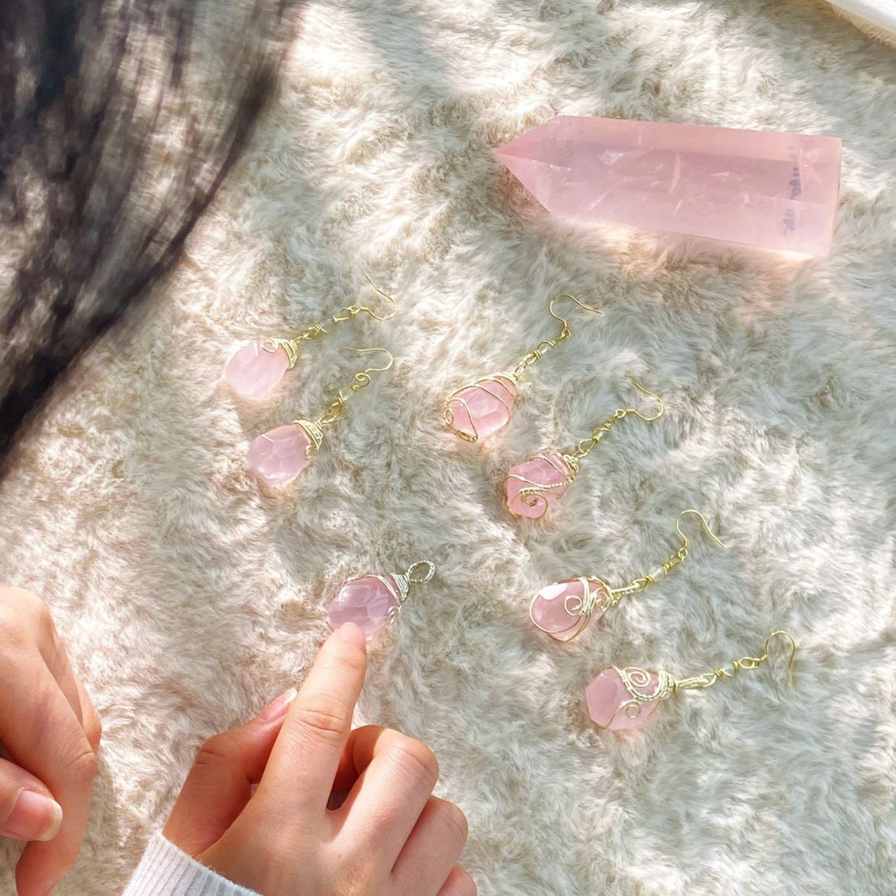 Rose Quartz Earrings - Symbol of Love