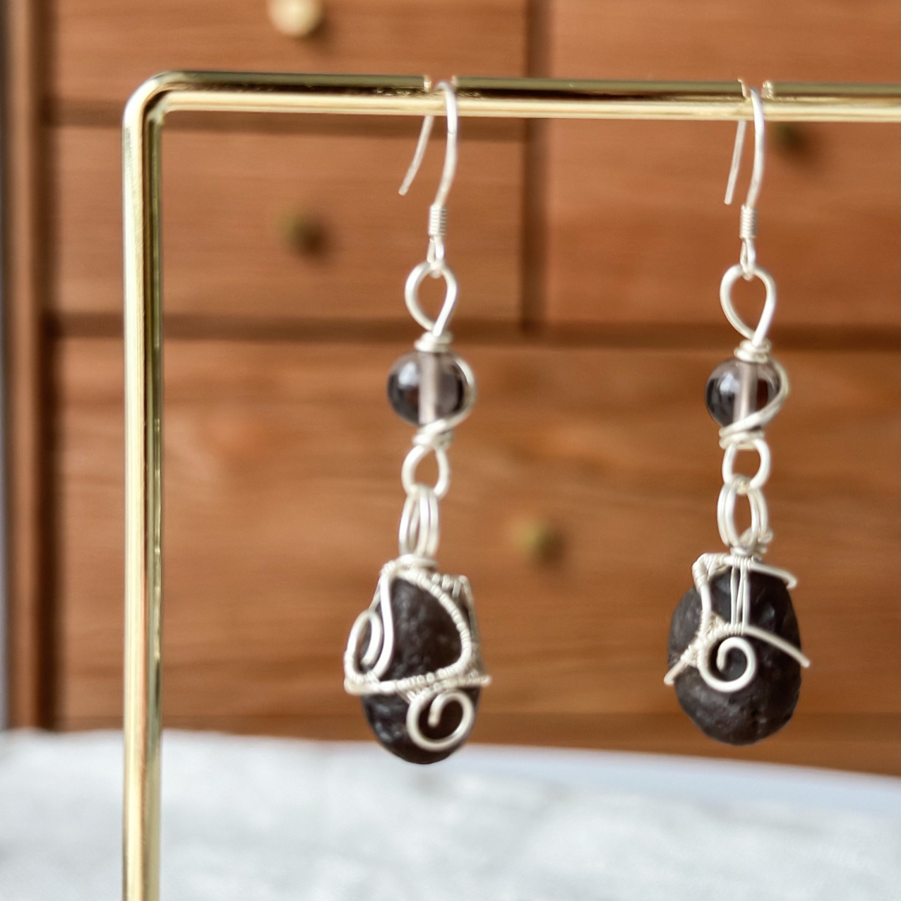 Sirius Meteorite Earrings - Radiance of Cosmic Power