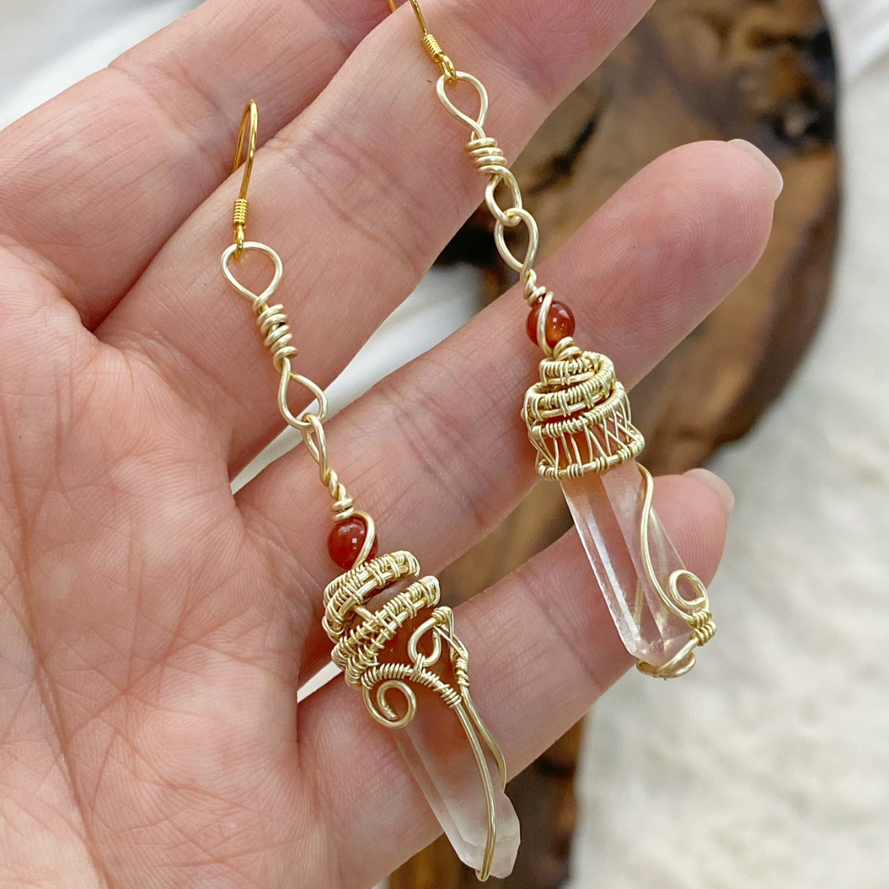 Red Rutilated Quartz Earrings - A Touch of Vitality and Passion