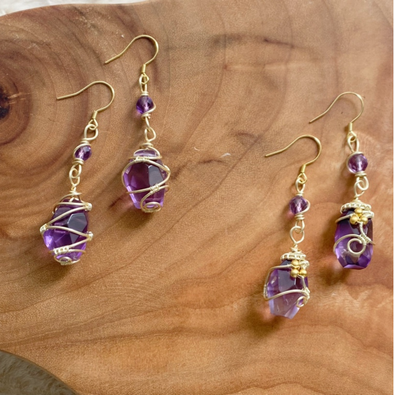 Amethyst Earrings - Perfect Blend of Wisdom and Serenity