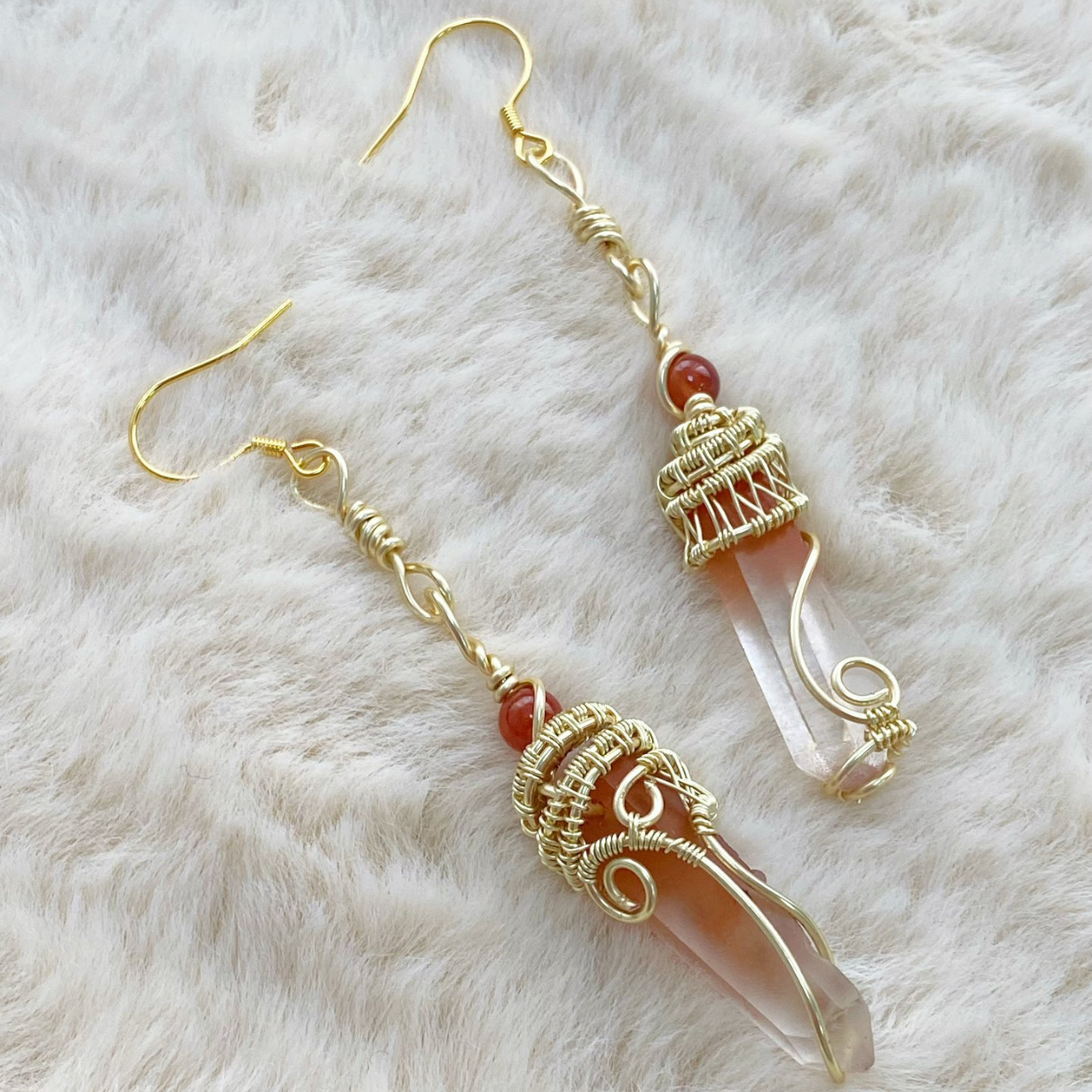 Red Rutilated Quartz Earrings - A Touch of Vitality and Passion