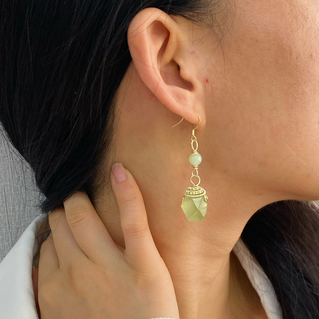 Prehnite Earrings - Beauty of Tranquility and Renewal