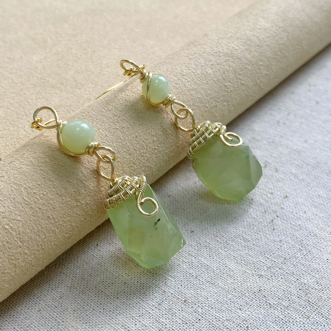 Prehnite Earrings - Beauty of Tranquility and Renewal