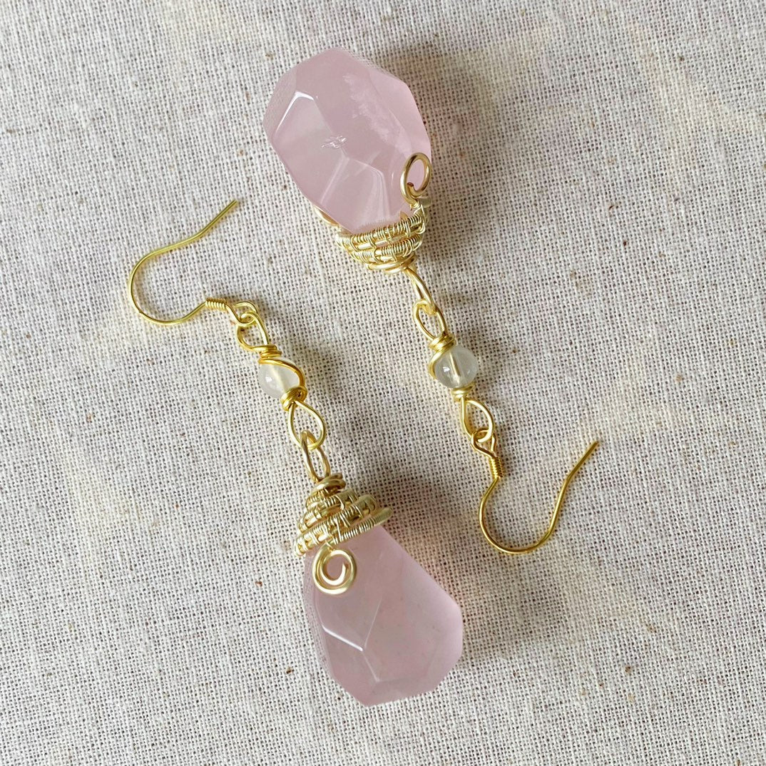 Rose Quartz Earrings - Symbol of Love and Inner Peace