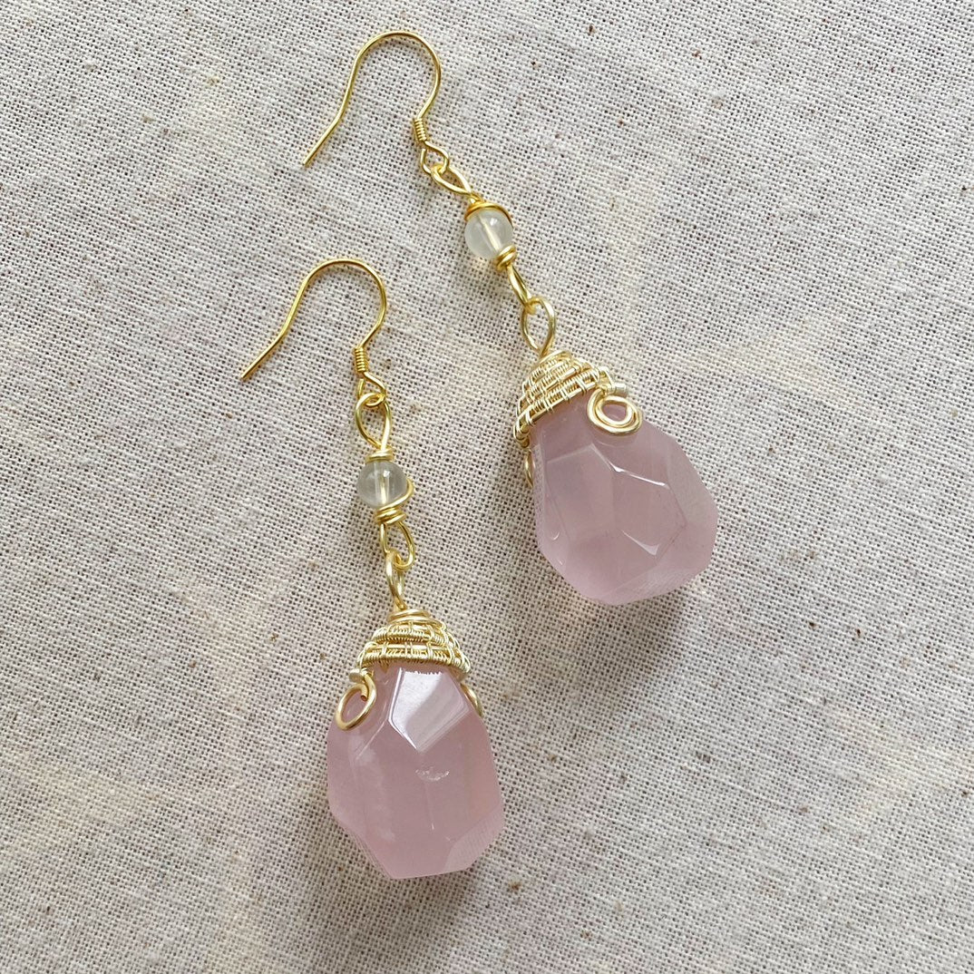 Rose Quartz Earrings - Symbol of Love and Inner Peace