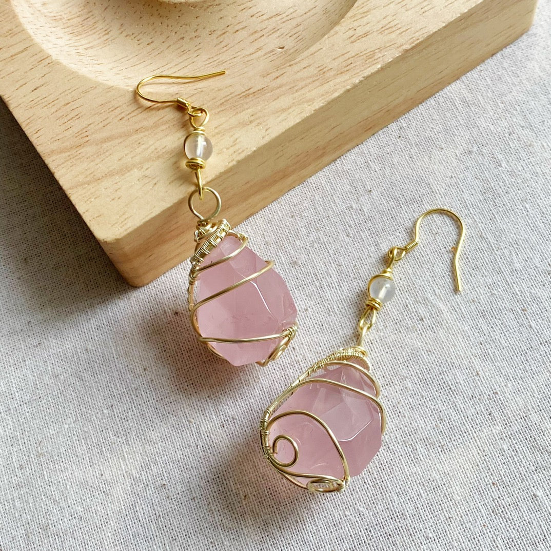 Rose Quartz Earrings - Symbol of Love