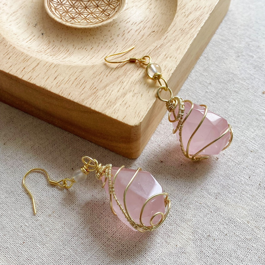 Rose Quartz Earrings - Symbol of Love