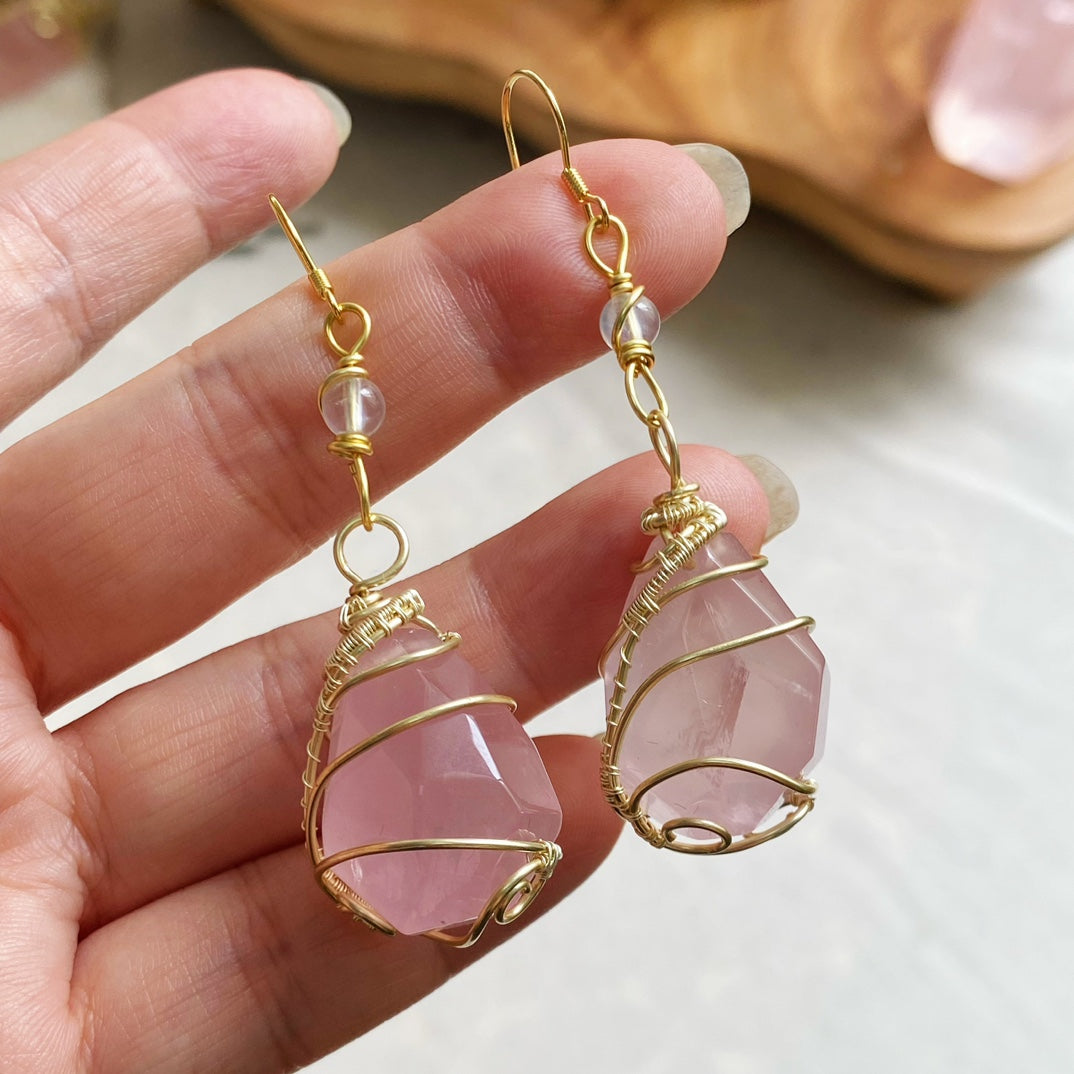 Rose Quartz Earrings - Symbol of Love