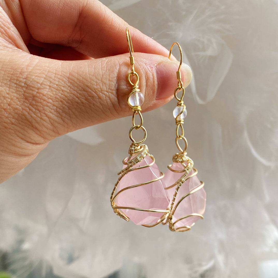 Rose Quartz Earrings - Symbol of Love